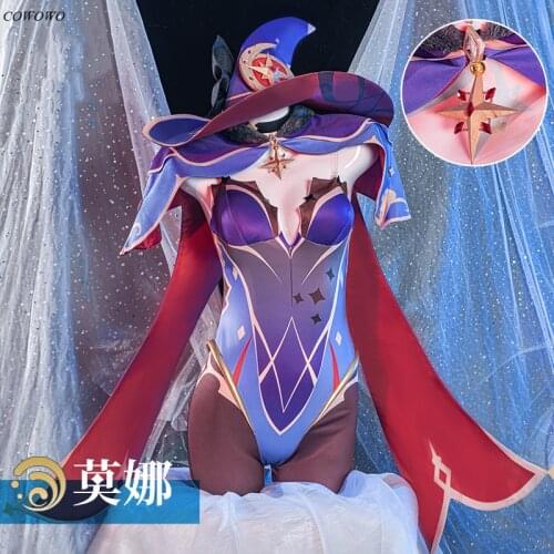 Anime! Genshin Impact Mona XingTianShuiJing Game Suit Gorgeous Uniform Cosplay Costume Halloween Party Outfit For Women 2021 NEW