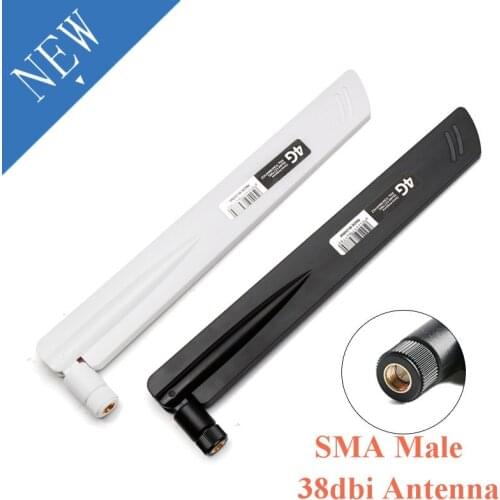 LTE 2G 3G 4G High Gain 38dBi Antenna SMA Male for GSM/CDMA WiFi Router Connector Black White