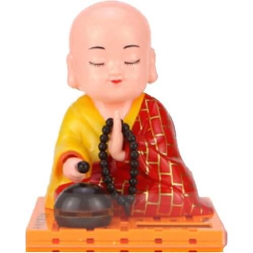 Solar Buddha Statues Buddhist Sculptures Tathagata Cute Budha Home Garden Decoration Buda Table Ornaments Boutique