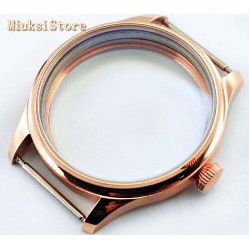 44mm rose gold watch case fit ETA 6497-1 6497-2 6498 hand winding movement