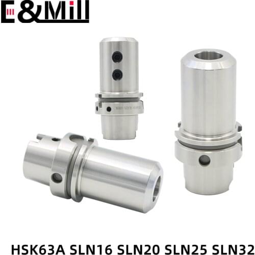 HSK63A SLN16 SLN20 SLN25 SLN32 Tool Holder Side Fixed Tool Holder HSK SLN U drill machining center of milling engraving machine