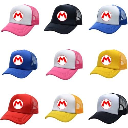 Super Mario Childrens Baseball Cap Cartoon Boys and Girls Sun Hat Fashion Hip Hop Four Seasons Mesh Hat Outdoor Essential Gift