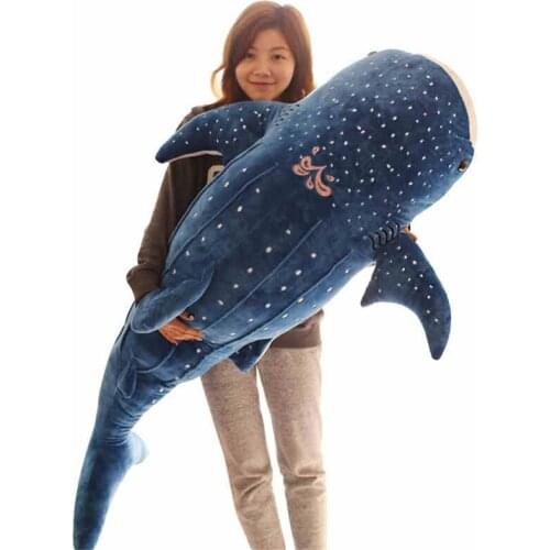 Dorimytrader Huge Soft Sea Animal Blue Whale Plush Toy Big Giant Stuffed Shark Pillow Kids Play Doll Children Gift