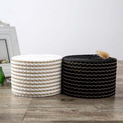 Elastic Ribbon Glod Wave Pattern Hot 90mm For Handwork Apparel Sewing & Fabric Edge Accessories BBXY-139