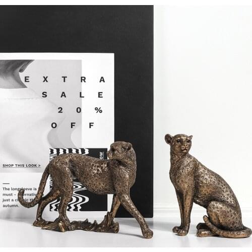 European style retro leopard crafts ornaments office cabinet decoration jaguar home decor
