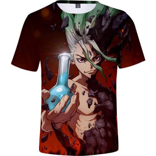 Dr.stone 3D Print Spring Summer Preppy Style Men/Women Street Clothes T-shirt Innovationcasual Streetwear Style