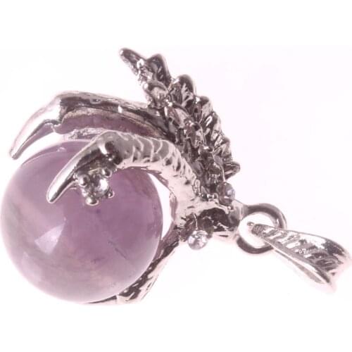 Hot Sale Eagle Claw Pendant for Necklace Natural Stone 16mm Balls Clear Crystal High Quality Jewelry Pendant For Drop Shipping
