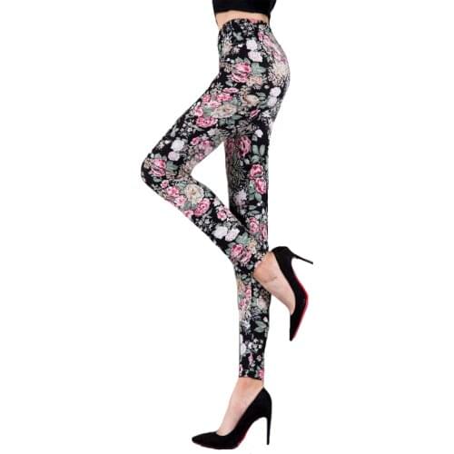 CHSDCSI Printed Leggings Print Pants Femme Stretch Workout Leggins Hot Sell Fitness Women Floral High Waist Jeggings