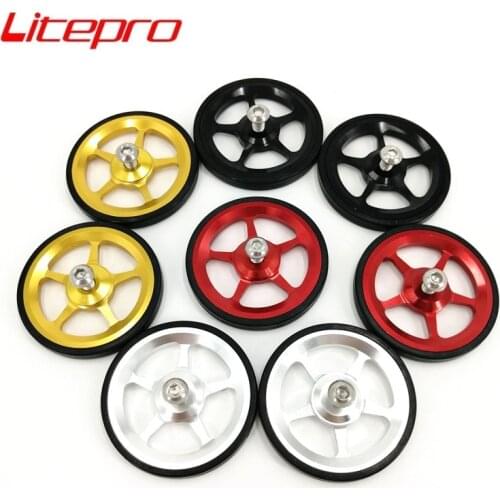 Litepro Folding Bicycle Rear Rack Easywheel 60mm M6 Cargo Racks Easy Wheel For Brompton Folding Bike