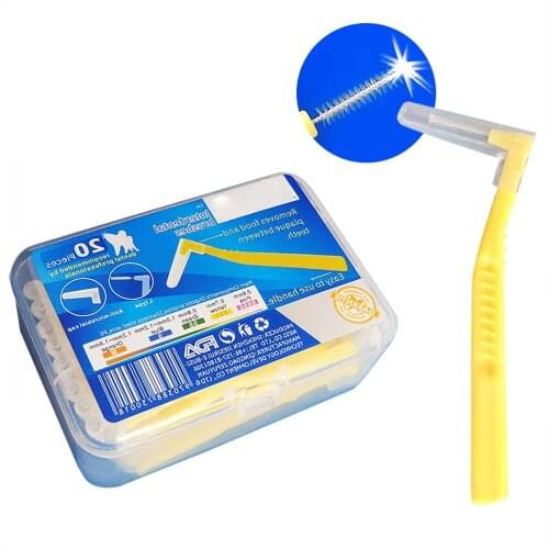 Adults Interdental Brush L Shaped Clean Between Teeth Dental Floss Interdental Cleaners 20Pcs/Box Toothbrush Oral Care Tools
