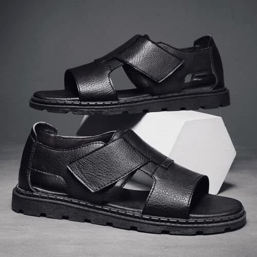 Summer Male Slippers Gladiator Rome Style Men Flats High Top Ankle Sandals Casual Mens Shoes Thicken Open Toe Flip Flops