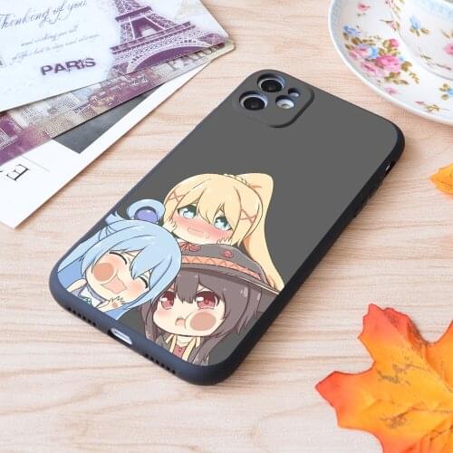 Konosuba Aqua Megumin Darkness Print Soft Silicone Matt Case For Apple iPhone Case