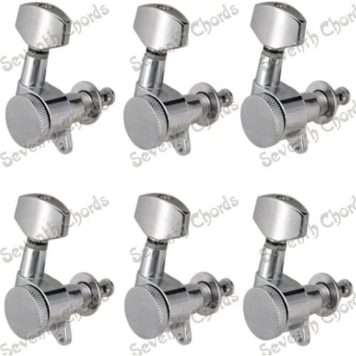 A Set 6 Pcs Chrome Locked String Tuning Peg Tuners Machine Heads For Acoustic Electric Guitar accessories parts