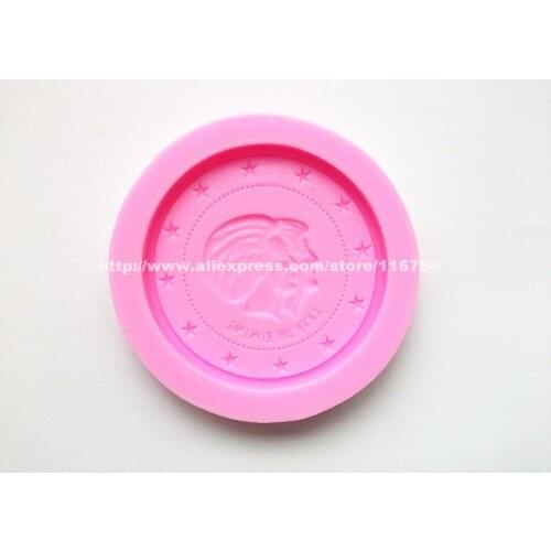 New! Free Shipping Coin Shaped Silicone Mold Cake Decoration Fondant Cake 3D Chocolate Mold Food Grade Silicone Mould 205