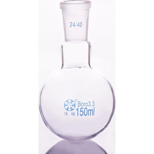 Single standard mouth round-bottomed flask,Capacity 150ml and joint 24/40,Single neck round flask