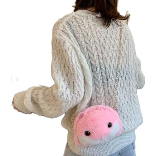 Wholesale 12pc/lot New Cartoon Animal Hamster Stuffed and Plush Toys Cute Hamster Plush Backpack Small Bag Gifts for Girls