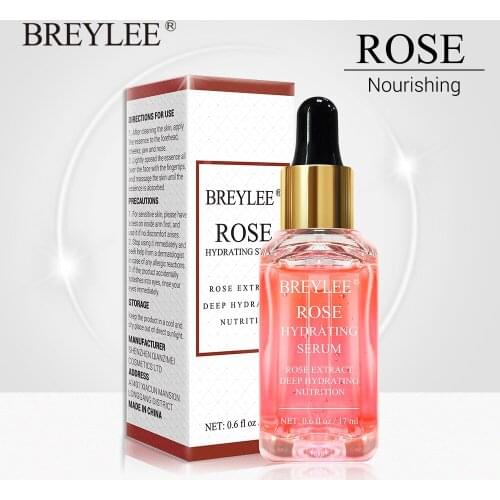 BREYLEE Rose Nourishing Face Serum Deep Hydrating Moisturizing Facial Skin Care Whitening Repairing Anti-Aging Remove Wrinkles