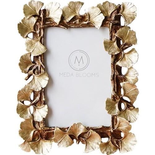 6inch Picture Frames Wall Photo Frame Nordic Gold Ginkgo Biloba Retro Family Frame Resin Wall Decor Frames Table Decoration