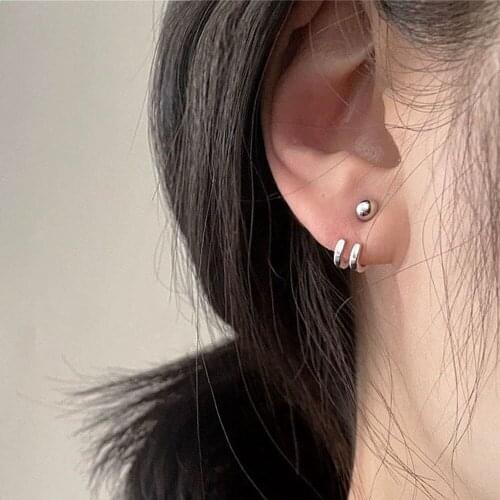 Simple Minimalism Trendy Bead Stylish Rear Hanging Women Jewelry Ear Studs Fashion Accessories Earrings