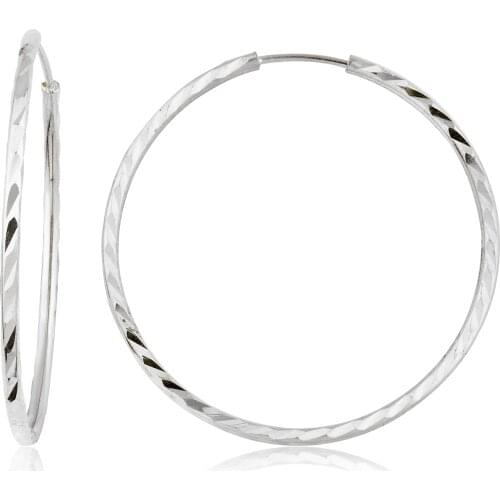 14k Pen Hoop Earrings White (3rd Model 5th Size) W4E35043