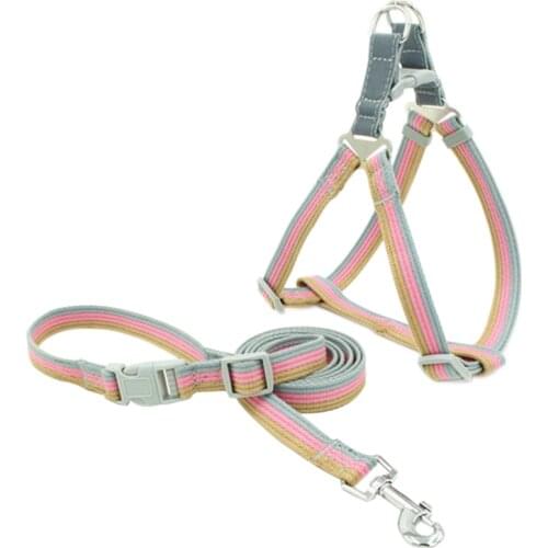 Dog Harness Vest Adjustable Puppy Cat Walking Collar And Leash Sets Small Medium Dog Lead Chain Fashion Accessories For Dogs Pug