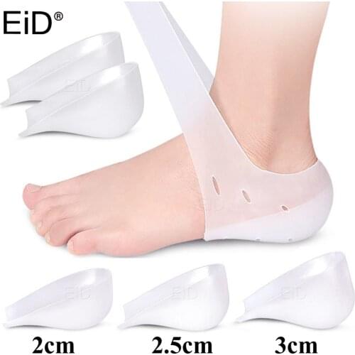 EiD Invisible Height Increase Silicone Socks Gel Heel Pads Orthopedic Arch Support Heel Cushion Soles Insole Foot Massage Unisex