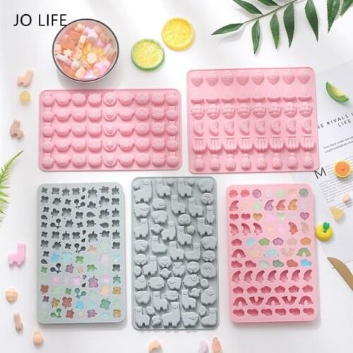 JO LIFE Cartoon Gummy Molds Funny Silicone Molds Candy Chocolate Fruit Animal Sheep Clover Ice Cube Moulds