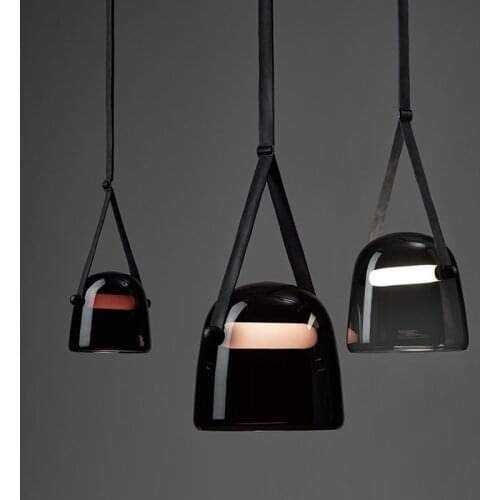 Nordic Modern Glass Pendant Lamp Led Belt Kitchen Hanging Lamps Living Room Study Light Fixtures Home Decor Suspension Luminaire