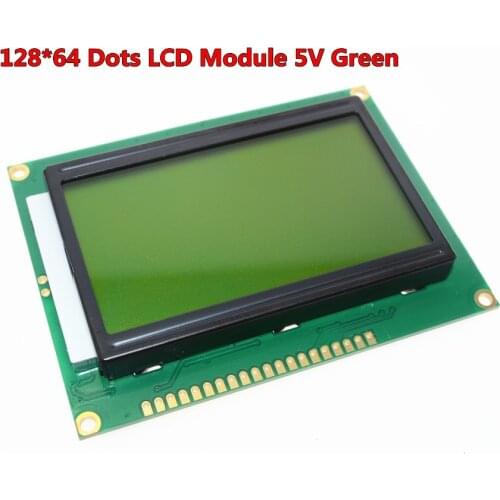 SUQ 12864 128x64 Dots Graphic Green Color Backlight LCD Display Module for arduino raspberry pi