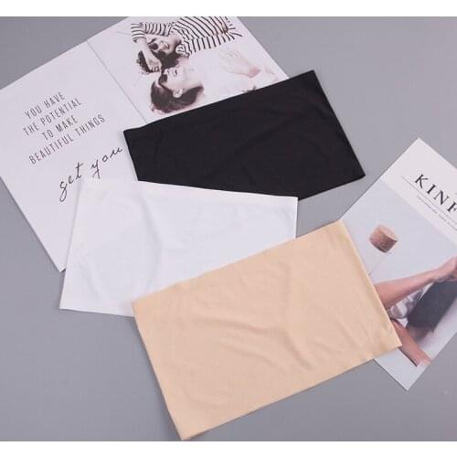 Summer Women Modal Bandeau Top Solid Breathable Strapless Bra Bandeau Soft Seamless Women Casual Without Chest Pad Ice Silk