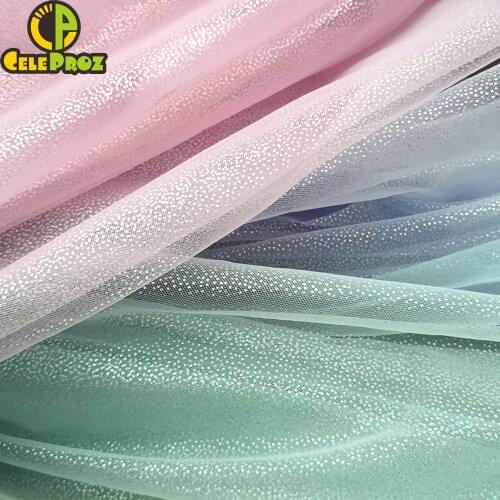 1M Raindrop Tulle Fabric Soft Illusory Rainbow Color Mesh Material For DIY Baby Girl Skirt Headband Handmade Sewing Acceosrries