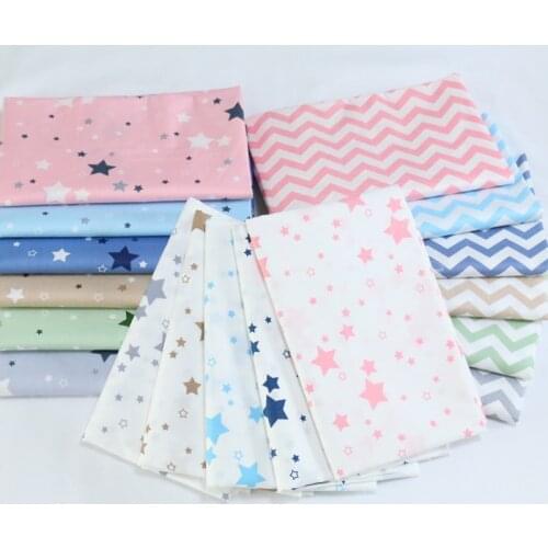 100% cotton twill fabric for DIY bedding apparel the cloth patchwork baby dress handwork tissus Tecido Material Stars Wave Print