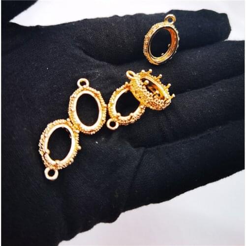 10x14mm Oval Nest Claw Stone Glass Crystal Pendant Base Part Garment Beads DIY Craft handicraft Jewelry Supply