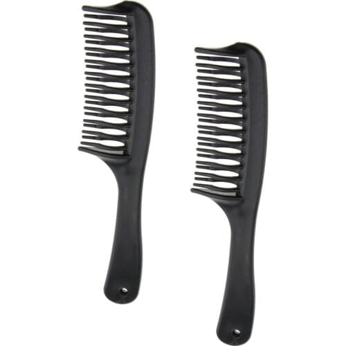 2 Pieces Black Salon Plastic Comb Hair Styling Antistatic Hairdressing Barber Comb