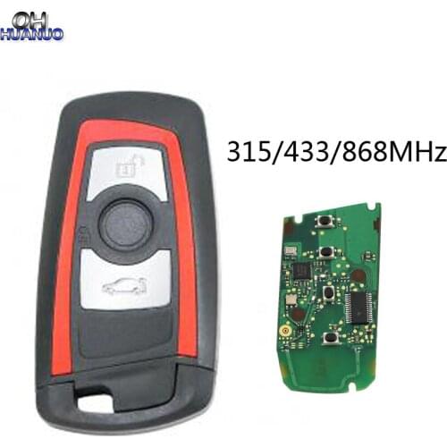 3 Button Remote Key 315MHz -YGOHUF5662,434MHz -HUF5767,868 MHz -HUF5661 For BMW 5 7 F Series 2009-2016 FEM / BDC CAS4 CAS4+ Red