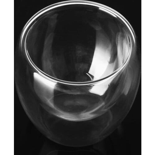 80ml Double Wall Mug Cup Transparent Clear Coffee Tea Mugs Glass Party Celebration Wine Juice Drinking Cup 1pcs
