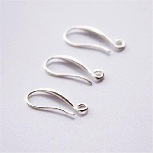 Free 100pc Shipping Making Beads Jewelry Accessories Findings 925 Sterling Silver Hook Earring Pinch Smooth Ear Wires Women Gift