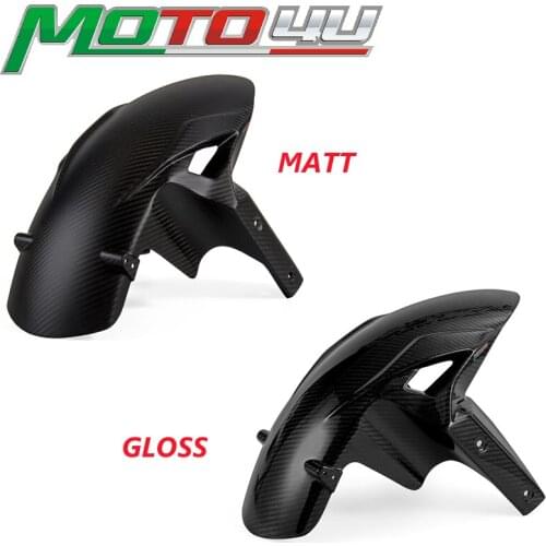 For Kawasaki ZX-6R ZX6R 2019+ Gloss/Matt 100% Carbon Fiber Motorcycle Front Fender Mudguard Hugger Guardabarros delantero