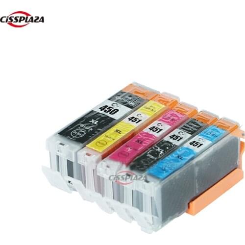 CISSPLAZA 5x PGI450 CLI451 Compatible ink Cartridge for Canon PIXMA IP7240 MG5440 MG5540 MG6440 MG6640 MG5640 MX924 MX724 IX6840