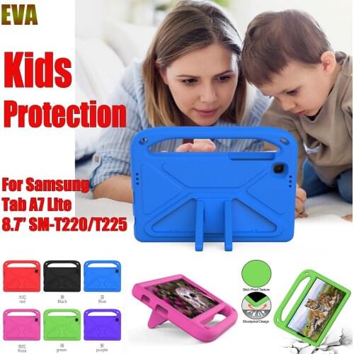 Kids Protection Case For Samsung Galaxy Tab A7 Lite 8.7" 2021 SM-T220/T225 EVA Material Portable Stand Holder Tablet Soft Cover