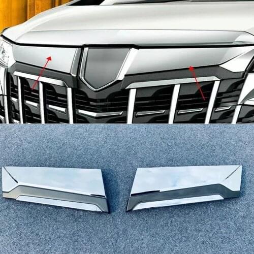 For Toyota Alphard Vellfire AH30 2019 2020 ABS Chrome Front Grille Accent Cover Up Mesh Trim Molding Styling Bezel Garnish