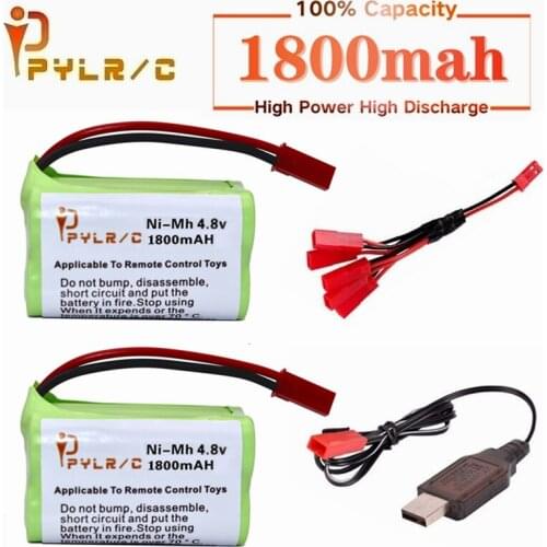 JST)4.8V 1800mah NiMH Battery And Charger For Rc toys Cars Tanks Robots Guns Boats 1800mah AA 4.8V Rechargeable Battery Pack
