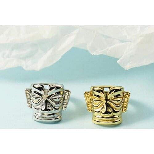 KOFSAC Creative Character Face Rings For Women Men 925 Sterling Silver Jewelry Trendy Open Size Ring Anniversary Accessories