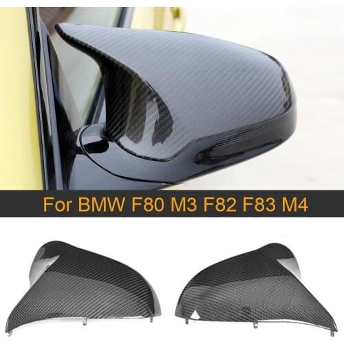 Carbon Fiber Side Mirror Covers Caps for BMW F80 M3 F82 F83 M4 2014 -2019 Replacement Rearview Mirror Covers Caps Shell Only LHD