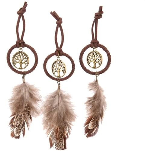 Handmade Mini Dream Catcher Feather Hanging Decoration Wall Car Hanging Ornament Key Chain