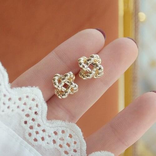 Minimalist Cute Creative Geometric Women Earring Fashion Luxury Anti- Allergy Plated 3 Layers 14k Real Gold Brincos Jewelry Gift