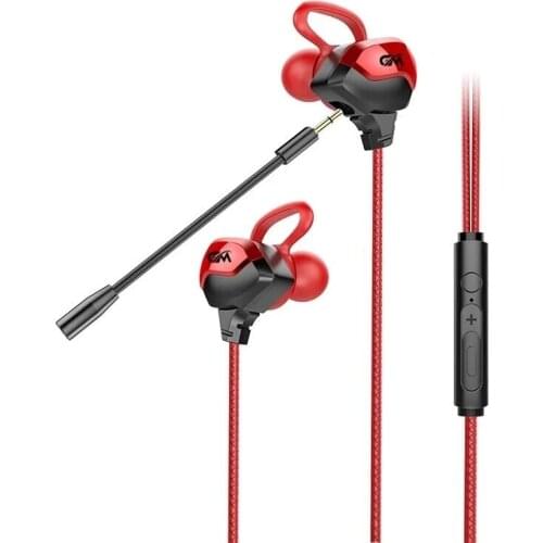 Fashion In-ear Wired Earphone Noise Reduction Gaming Earpiece with Mic Volume Control Headset G3000 L-Type Headphone