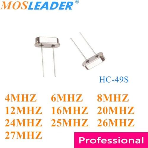 Mosleader 1000pcs DIP 49S 4MHZ 6MHZ 8MHZ 12MHZ 16MHZ 20MHZ 24MHZ 25MHZ 26MHZ 27MHZ Passive crystal oscillator DIP Crystals
