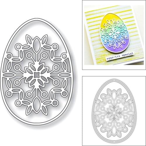 2020 New Easter Eggs Oval Frame Debossing Cutout Relief Embossing Metal Cutting Dies For Making Card Paper Scrapbooking No Stamp