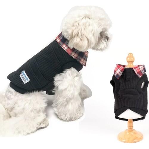 2020 Pet Clothing Plush Autumn Winter Thickening Knitted Vest V-neck Vest Dog Halloween Costume Dog Winter Jacket Accessories
